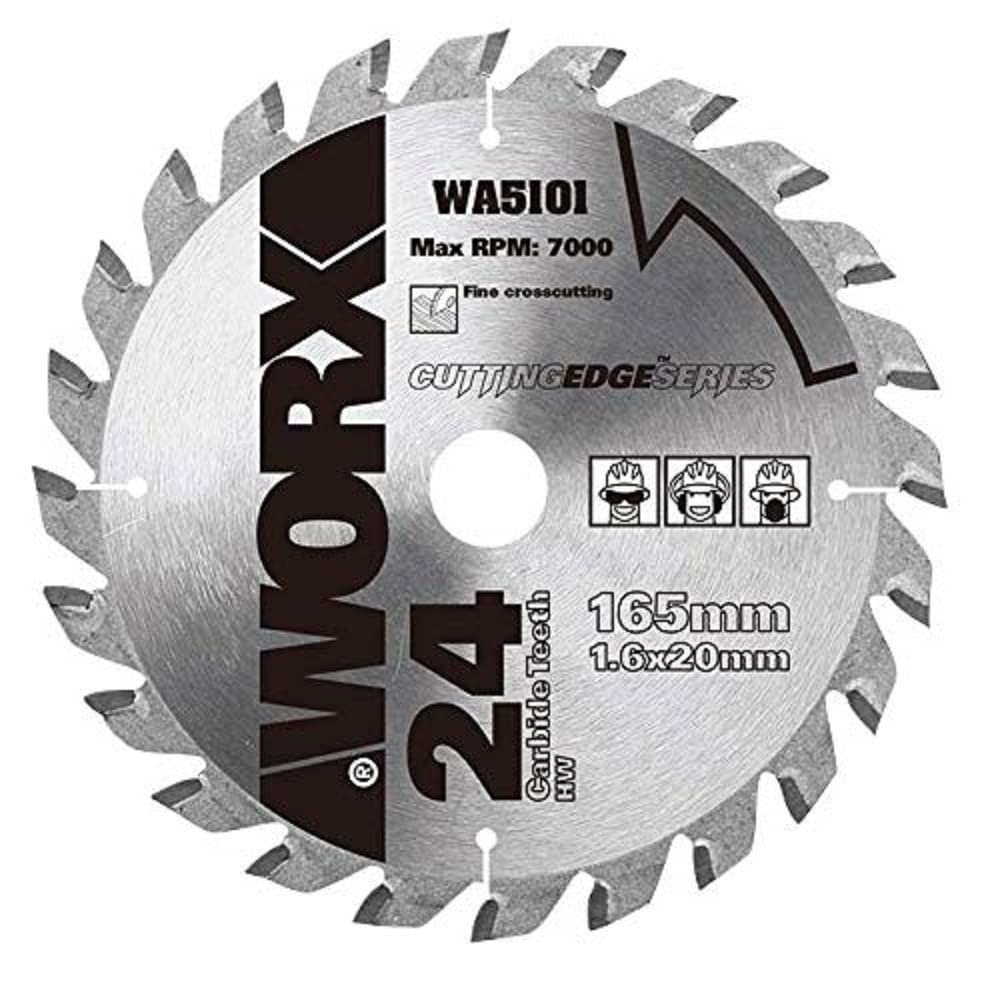 WORX WA5101 EXACTRACK 165mm TCT Wood Cutting Blade, Silver