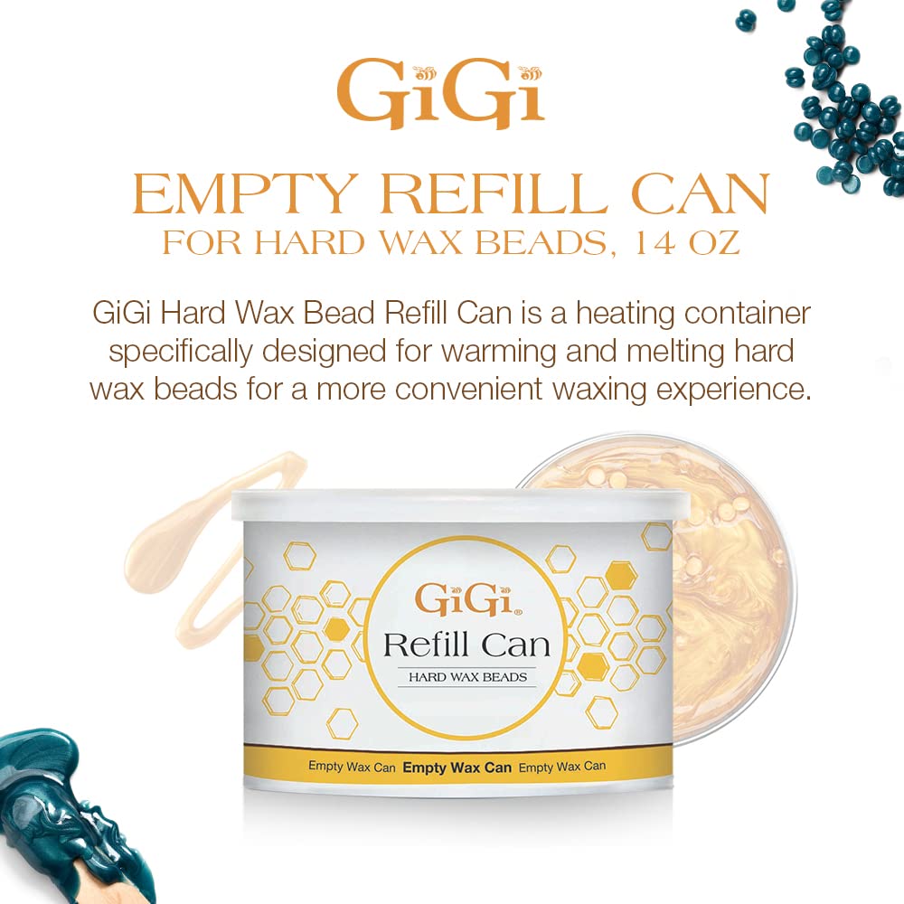 GiGi Empty Wax Refill Can for Hard Wax Beads - Professional Wax Warmer Compatible, Reusable & Heat-Resistant Container for Easy Waxing