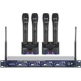VOCOPRO UHF580510 Professional Rechargeable 4-Channel UHF Wireless Microphone System