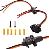 TXRXIZ 12-24V 10 Gauge 3 Wire Plug Trolling Motor for Minn Kota Marine Boat | kayak Waterproof Trolling Motor Plug and Receptacle Set, Trolling Motor Socket Quick Connect, 3 Prong