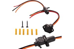 TXRXIZ 12-24V 10 Gauge 3 Wire Plug for a Trolling Motor, Compatible with Minn Kota Marine Boat kayak Waterproof Trolling Motor Plug and Receptacle Set, Trolling Motor Socket Quick Connect, 3 Prong