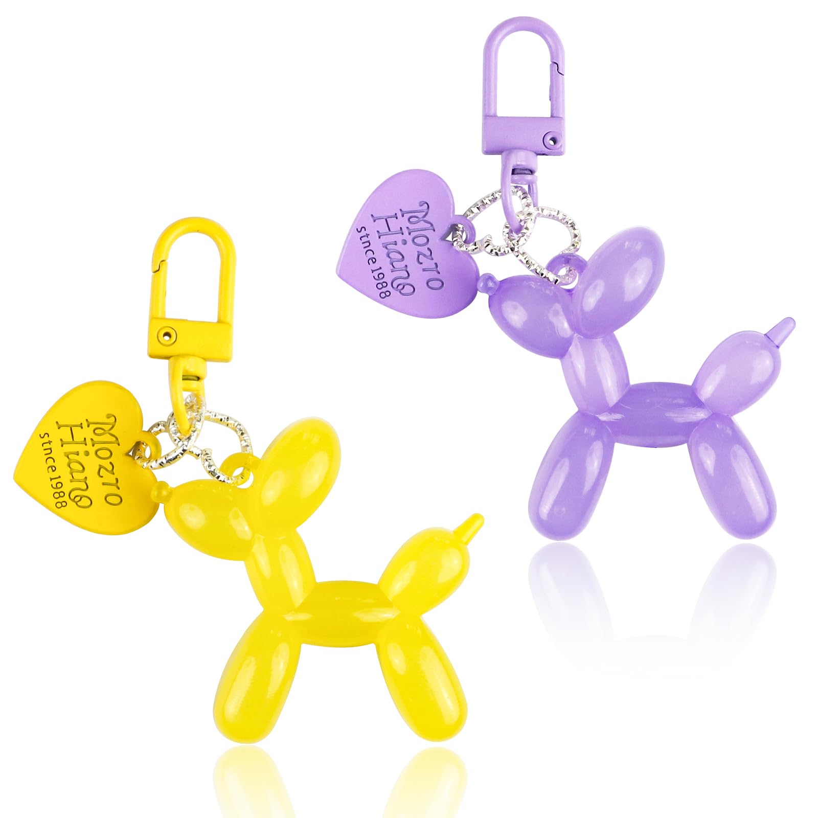 Photo 1 of Aecsze 2 PCS Jelly Balloon Dog Keychain for Women, Cute Purse Charms Pendant for Handbag, Car Keys, Backpack