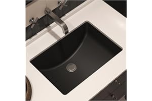 MEJE #202F -21" Undermount Rectangle Bathroom Sink, Porcelain Ceramic Vanity Undermount Sink, Matte Black
