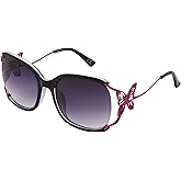 Betsey Johnson Women's Rainbows & Butterflies Sunglasses Butterfly, Crystal Purple, 57mm