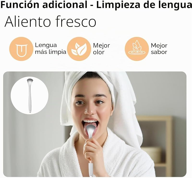 Escova de dentes elétrica Sonic com limpalínguas para adultos, 6 cabeças, 3 modos e 40000 VPM, carregamento rápido 3 horas e 45 dias, aspeto metálico (ouro rosa)