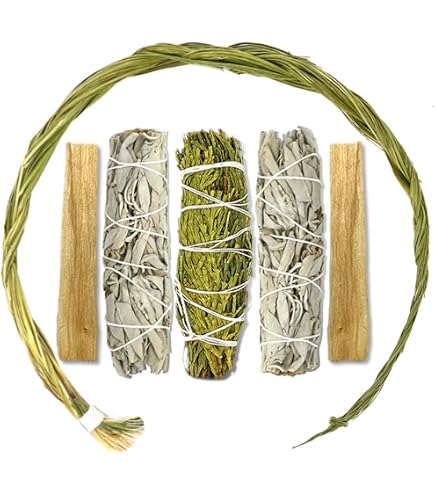 cedar sage tobacco sweetgrass + 15g 8" Incense Pack, by Tribal Soul the braid is burned at the beginning of a prayer or ceremony for smudging or purification of the spirit National Indigenous History Month*** The