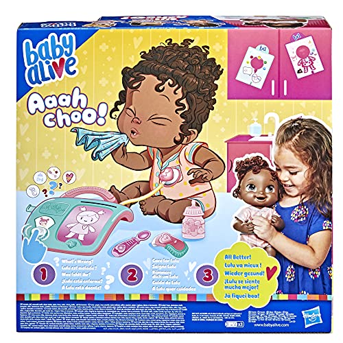 Baby Alive Lulu Achoo Doll, 12Inch Interactive Doctor Play Toy With Lights, Sounds, Movements