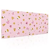 Pink Christmas Gaming Mouse Pad XL Cute Kawaii