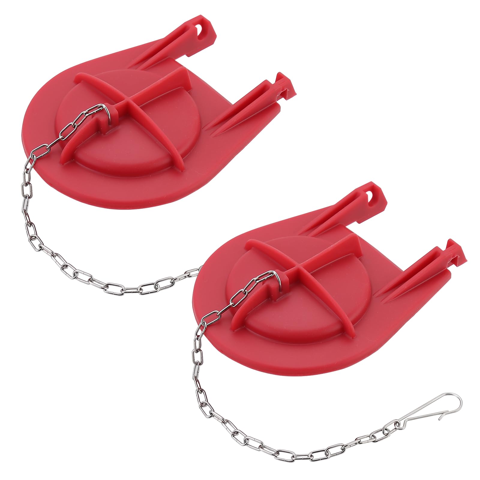 Photo 1 of 3-1/4" Red Silicone Toilet Flapper Replacement for Kohler GP1039444 with Stainless Chain for One-Piece Toilets, 2 Pack