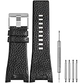 Cirtrar Men's 32mm Spring Bar Genuine Leather Replacement Straps Compatible with Diesel Leather Watch Band DZ1215 DZ1216 DZ1273 DZ1430 DZ1453 DZ4246 with Stainless Steel Buckle