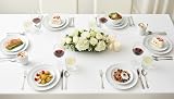 Simpa 12-Piece Dinnerware Set Porcelain White Gloss Microwave Safe Dishwasher view 6
