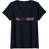 Womens I'm A Red Letter Christian Not A Red Hat Christian V-Neck T-Shirt