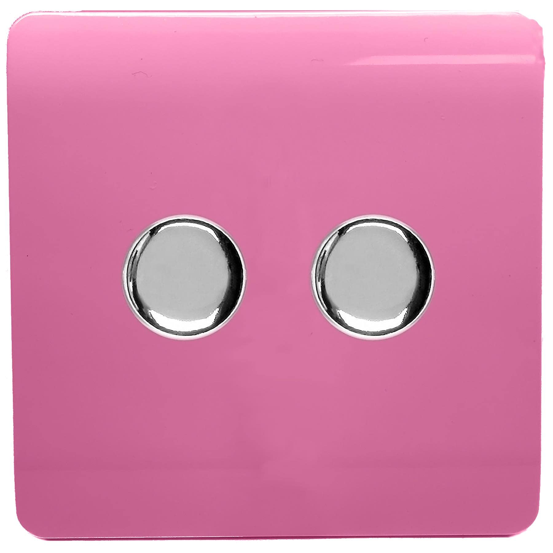 Trendi Artistic Modern Glossy Tactile 2 Gang 2 Way 120w LED Dimmer switch Pink