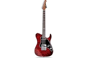WestCreek Guitars TT-20 Solid Body Electric Guitar, Mahogany Body, Maple Neck, Rosewood Fretboard, Rounded End Frets, Bone Nut, 22 Frets (Red)