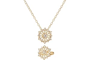 Snowflake Necklace and Ring Set for Kids, 2 Count