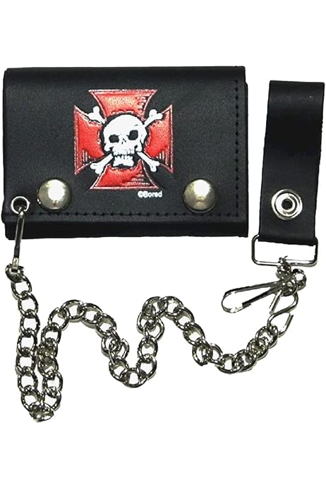 Hombre Con Cadena Cartera Biker Cartera Para Hombre Portafolios De