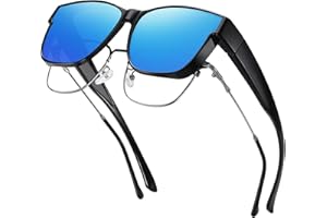 GEGURI Polarized Sunglasses Fit Over Glasses for Men Women, Oversized Square Sun Glasses UV400 Protection Shades