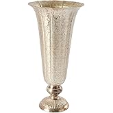 Lita Distressed Metal Vase | Indoor/Outdoor Decor - Champagne Flute Shape (6.5"x14")