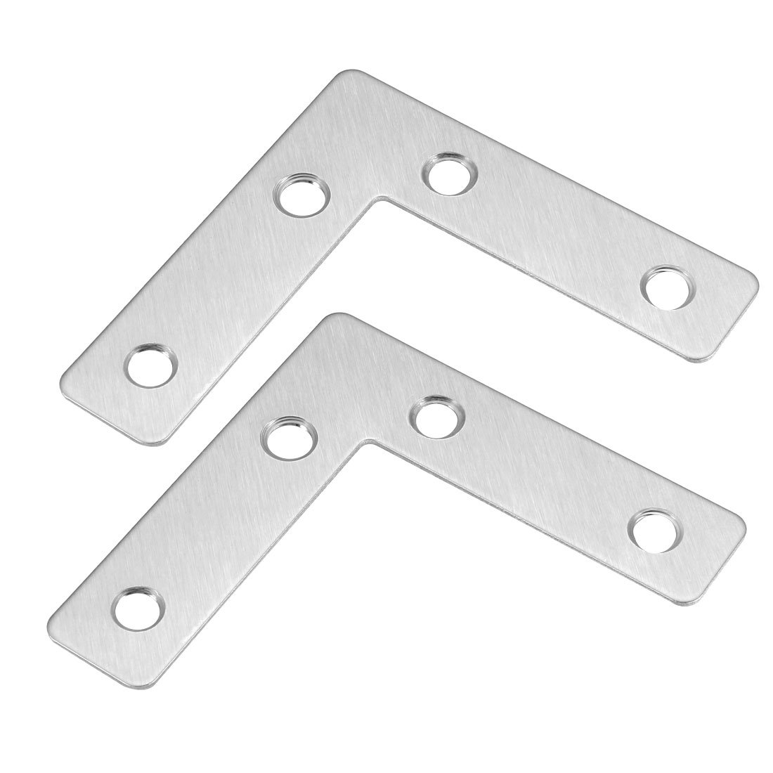 Sourcingmap Flat Plate L Shape, 60mmx60mm, Stainless Steel 304 Angle Corner Brace Repair Brackets, Pack of 10