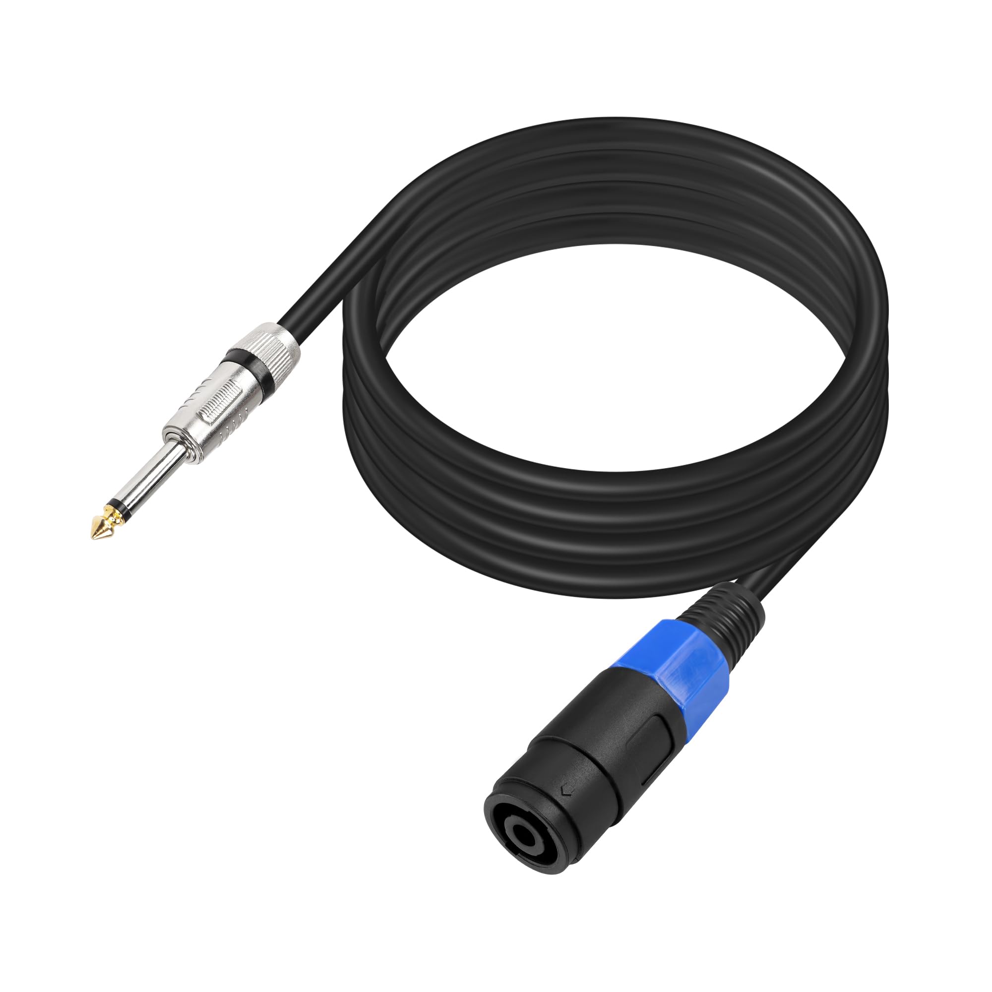 PNGKNYOCN 1/4" TS to Speakon Cable, 2M/6.6FT NL4FC 2 Pin Speakon Female Connector to 6.35mm (1/4") TS Mono Male Audio Amplifier Speaker Cable