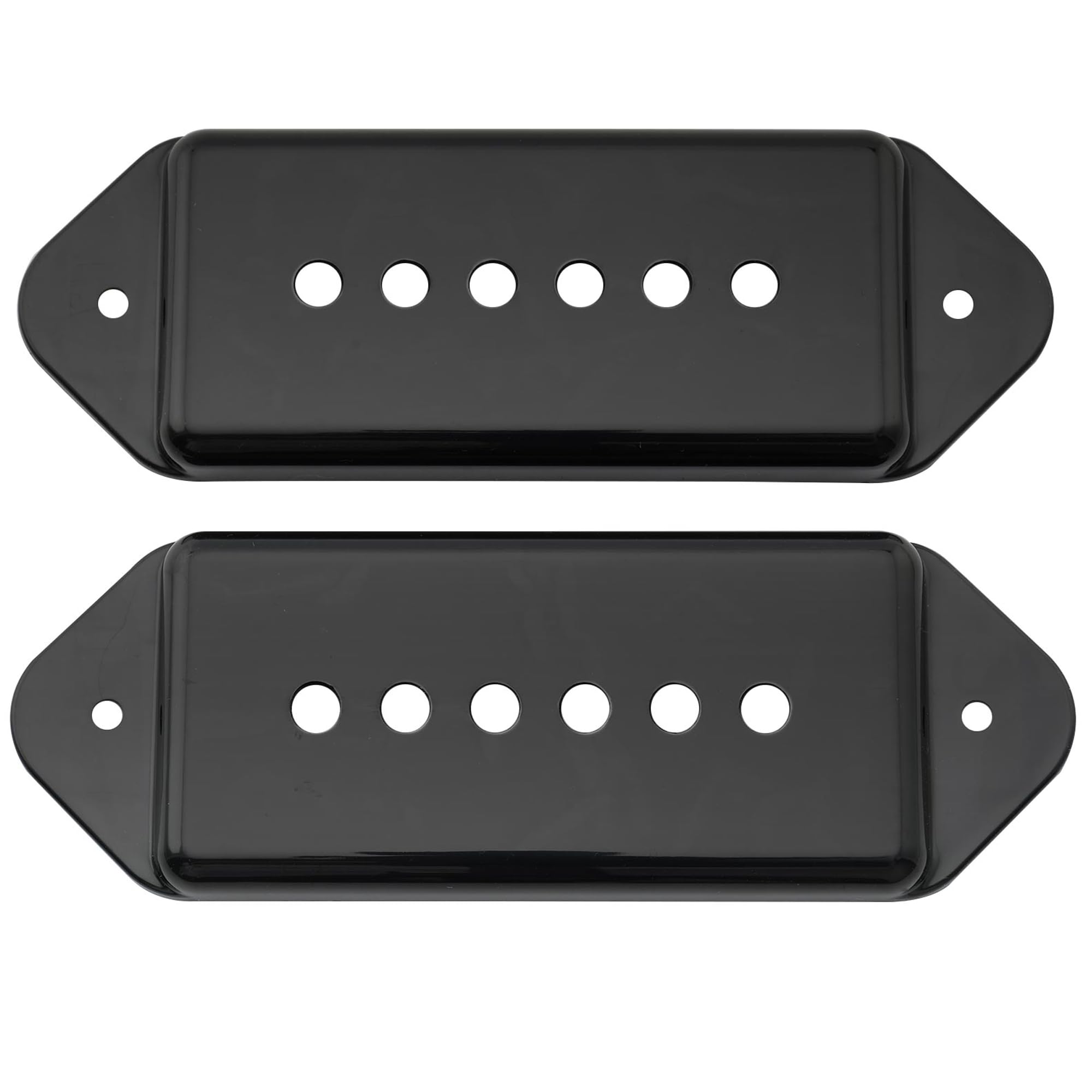 Musiclily Pro 49.2mm P90 Dog Ear Short/Low Neck Position Pickup Covers for USA Les Paul/Vintage Style Epiphone, Black (Set of 2)