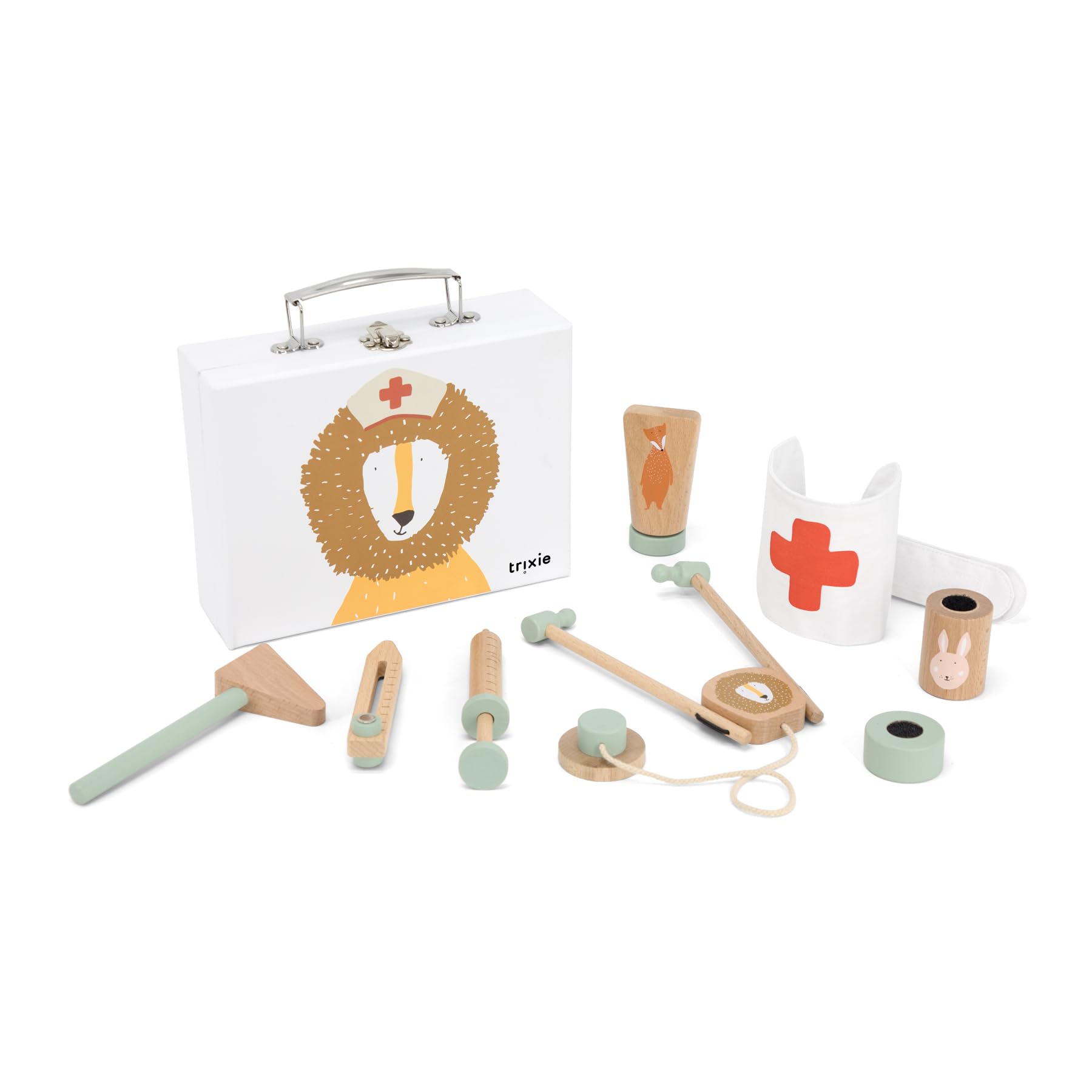 Trixie Wooden Doctor Set for Kids – FSC Certified Wood - Pretend Play Medical Kit – Eco-Friendly Educational Toy for Toddlers and Preschoolers