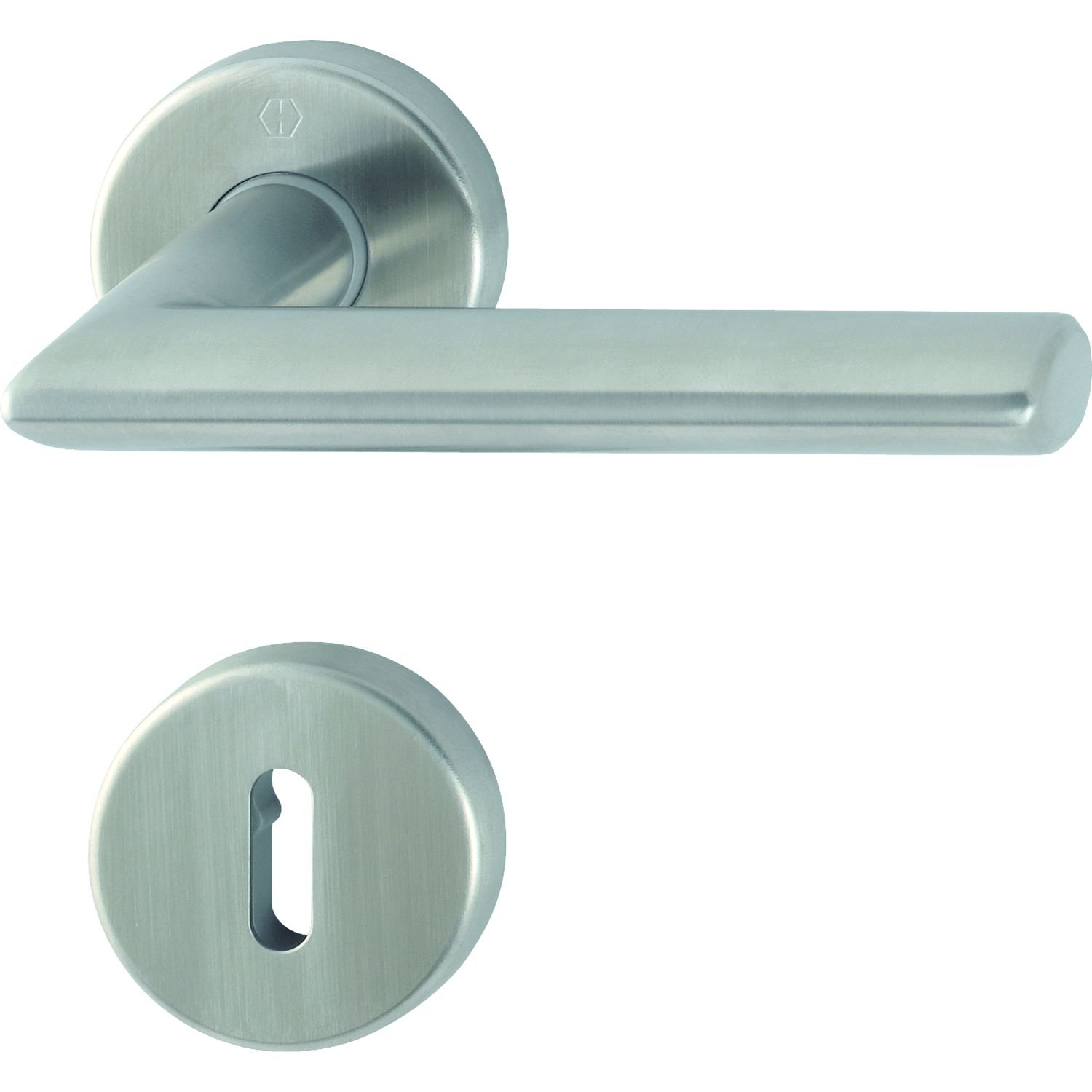 Hoppe Door Handle Set with Rosette BB Deadlock Stainless Steel Matt Door Knobs, 3080747