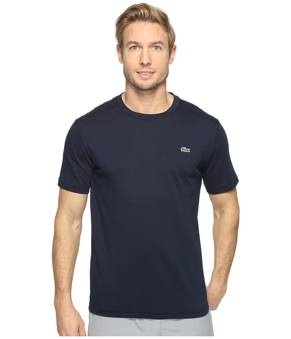 Lacoste Men’s Ultra Dry Cotton T-Shirt, Navy Blue, Large
