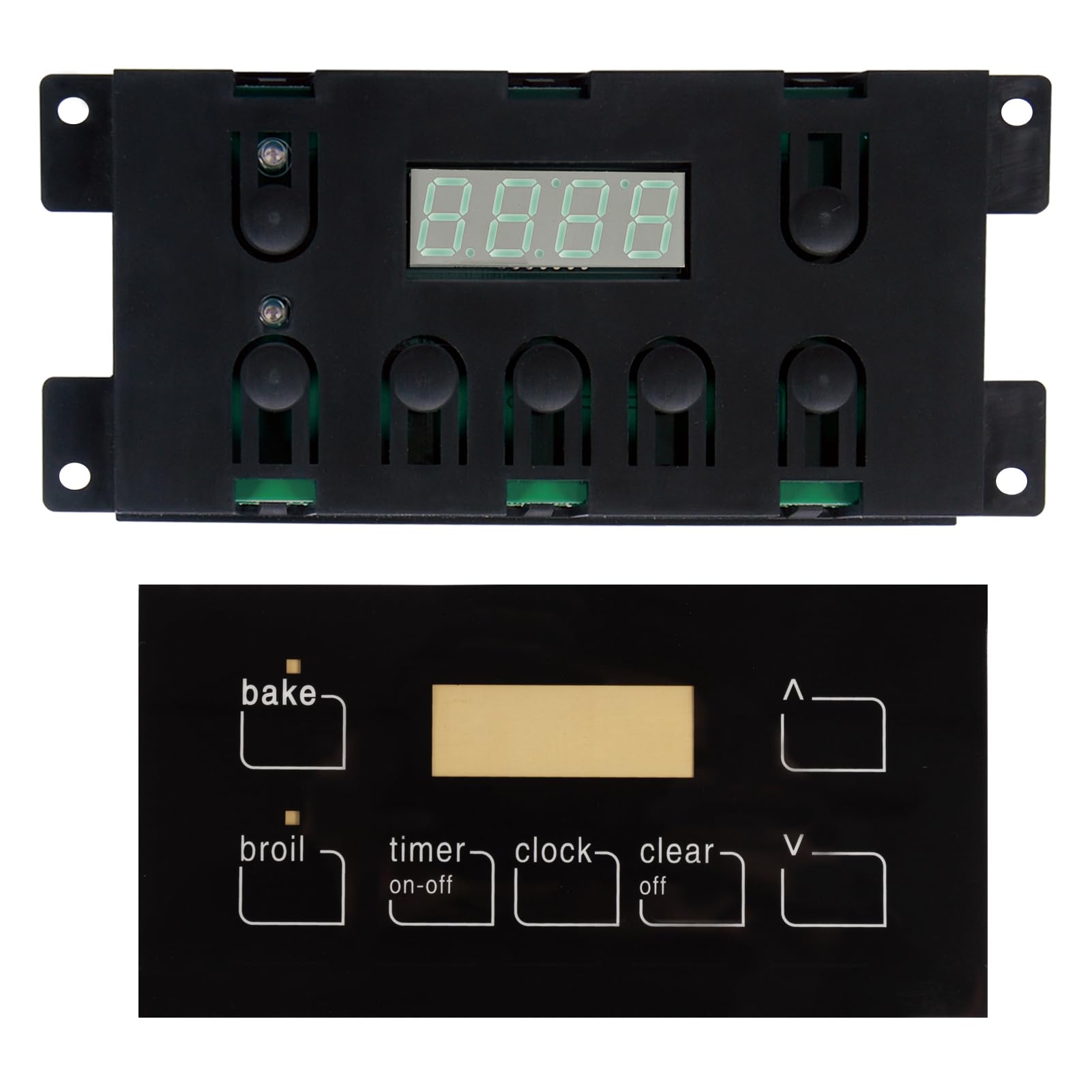 Photo 1 of 316455430 Gas Range Control Board Clock(Include Overlay), Range Oven Control Board Replaces 316222810 7 Button Control Board Clock