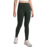 CRZ YOGA Girls Matte Thermal Fleece Lined Full Length Leggings - Casual Athletic High Waist Pants Winter Warm Kids Teen