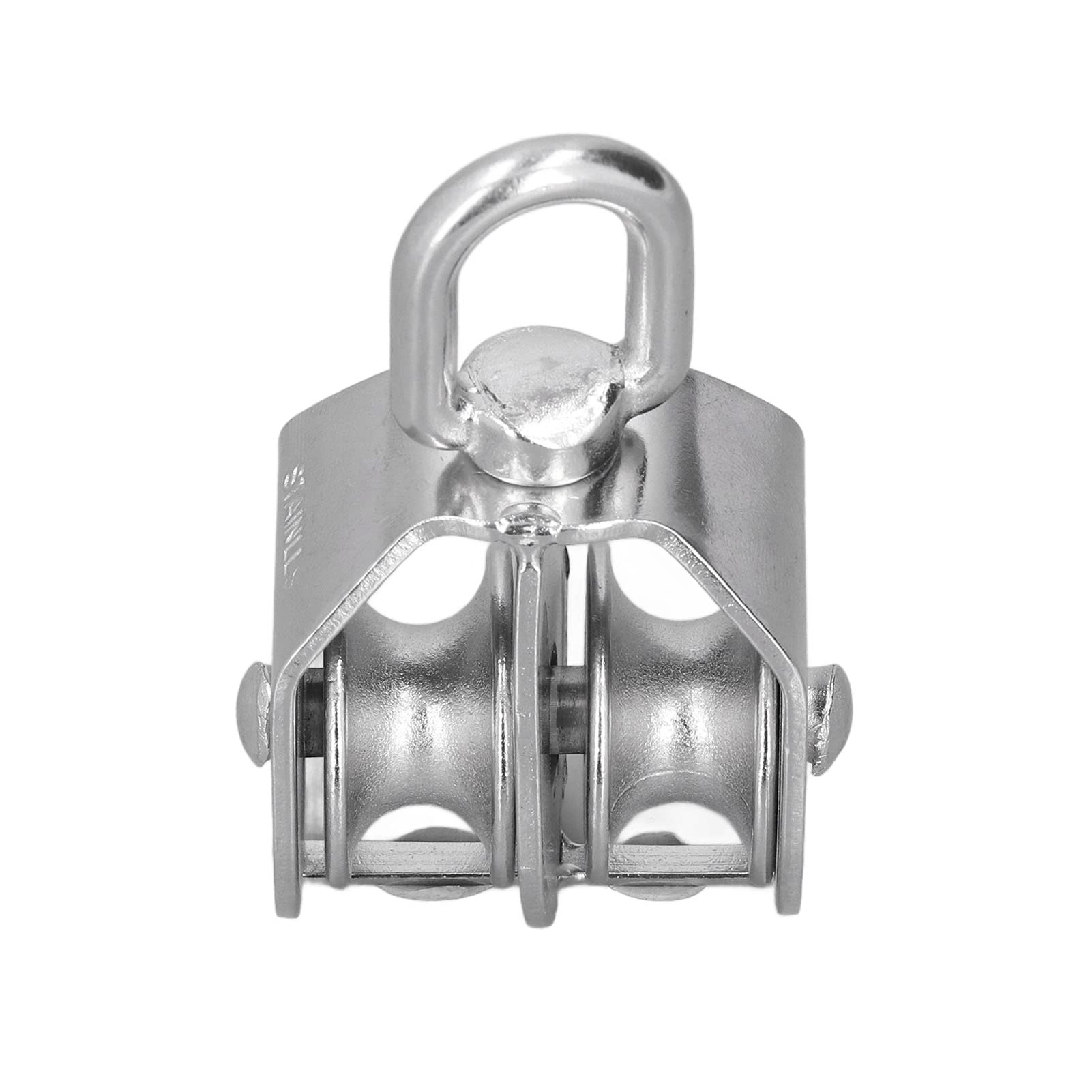 Shanrya Double Wheel Pulley, 250kg Loading Heavy Duty 32mm/1.3in Oxidation Resistant Lifting Rope Block for Speedboats for Yachts