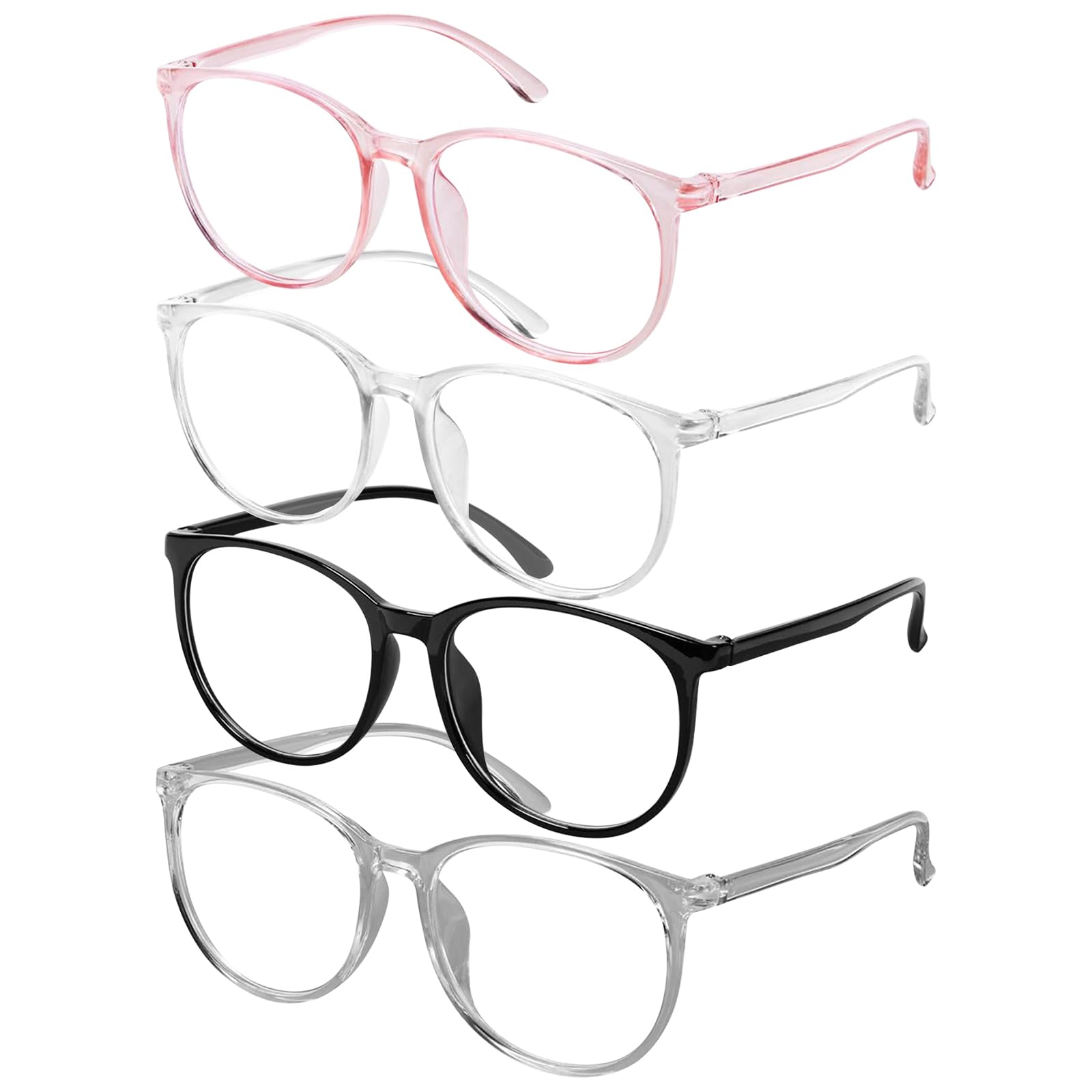 FEXPDL Blue Light Blocking Glasses - 4 PCS Anti Eyestrain & UV Glare Protection, Fashion Blue Light Glasses for Women & Men