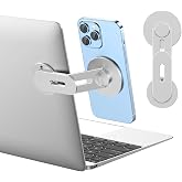 MAGDIGITEH Magnetic Phone Holder for Laptop, MagSafe Laptop Phone Mount for iPhone 17/16/15/14/13/12 & All Phones, 180°Adjust