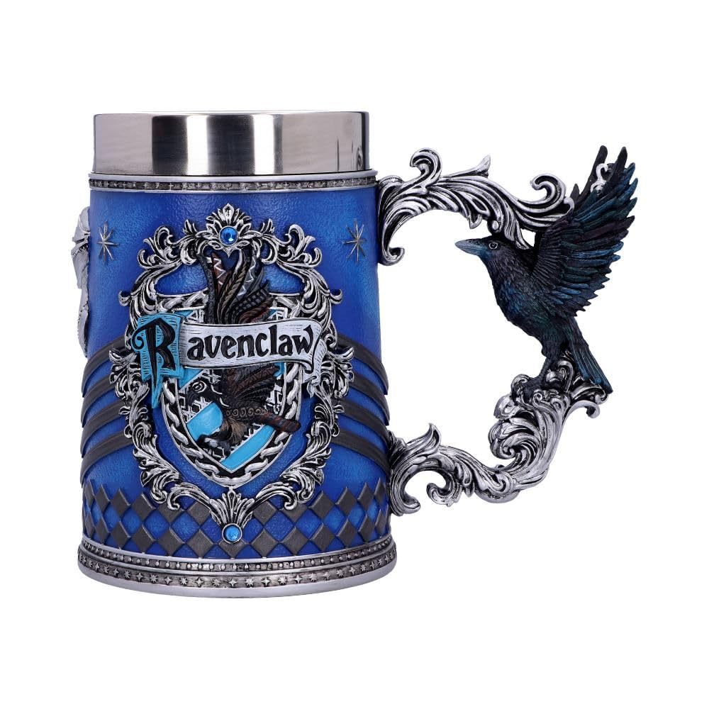 Nemesis Now Harry Potter Ravenclaw Hogwarts House Collectible Tankard, Blue Silver, 15.5cm