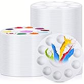 200 Pcs Paint Tray Palettes Plastic Round Paint Pallet White Washable Pallets Trays Holder for Students Adults Art Painting Class School Craft Project Supplies