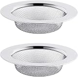 ILLUVA Stainless Steel Bathroom Hair Filter Catcher Drain Cover Pack of 2