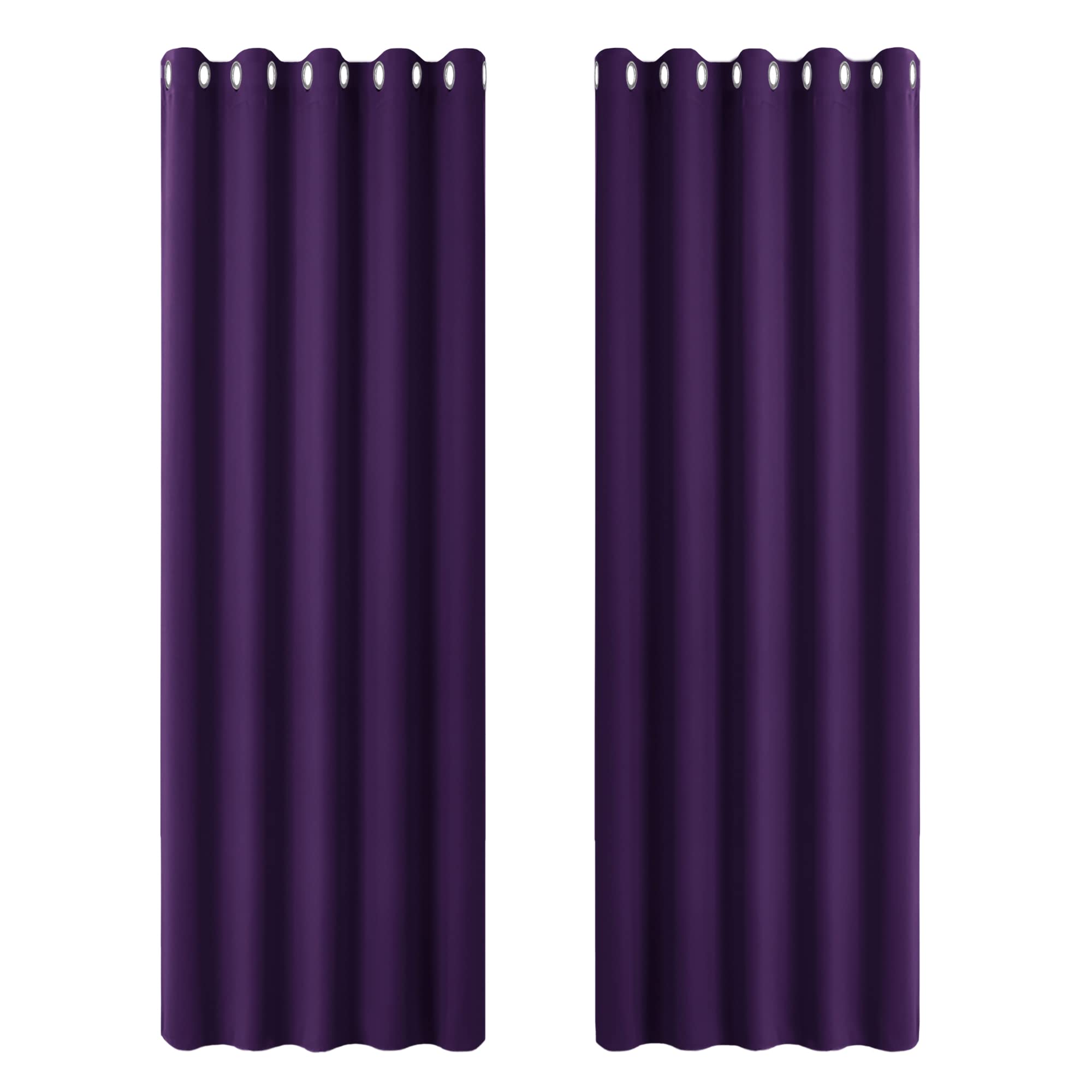 PONY DANCE Blackout Window Curtains - Thermal Insulated Curtain Drapes for Home Decoration Eyelet Top Drapery for Large Wide Window, 1 Pair, W 66 Inch x L 90 Inch, Purple — image 1