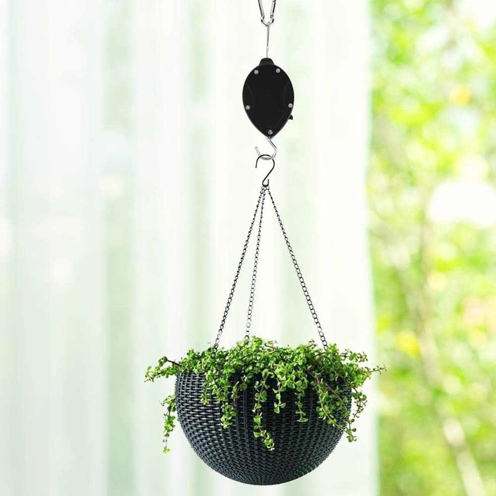 Mumusuki Retractable Hanging Hook Basket Pull Down Hanger Garden Plant Pot Hooks for Potted Plants