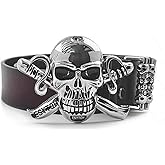 Huge Big Skull Buckle Leather Belt Gothic Belts For Mens Biker Rock Punk Waistband Cool