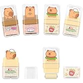 4Pcs Capybara Roller Erasers, Erasers for Student, Cute Animal Roller Eraser, Cute Capybara Rubber, Eraser with Shaving Roller Case for School Office Supply Stationery