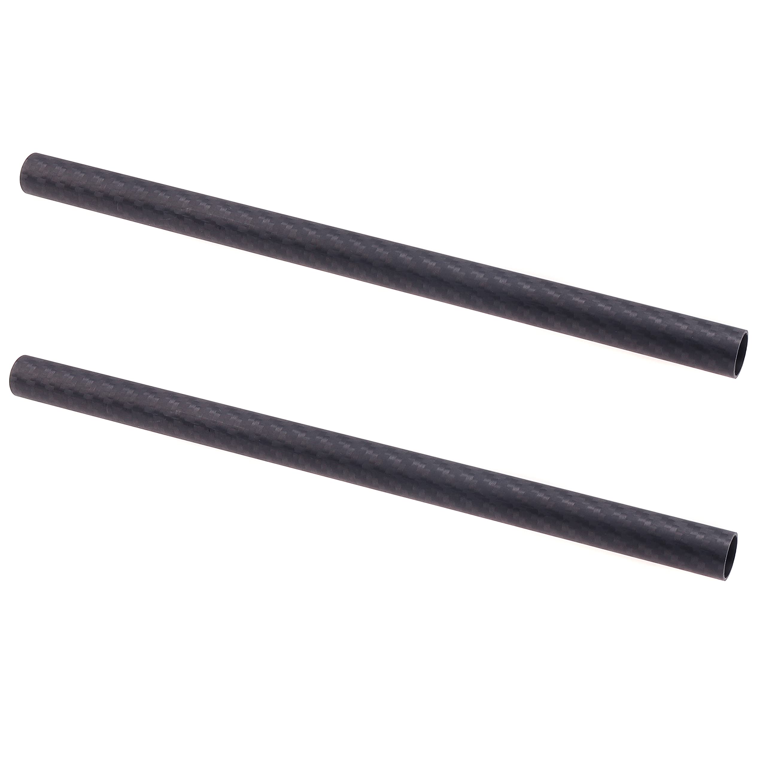 FOTGA Carbon Fibre 15 mm Support Rods 40 cm / 16 Inch Length for 15 mm Rod Support System DSLR Rail Camera Rig Pack of 2