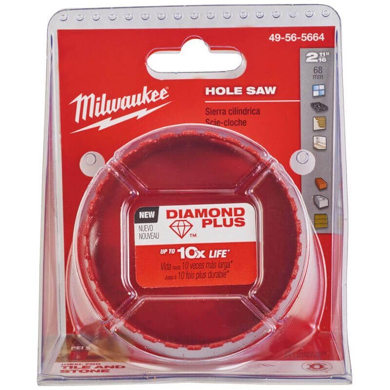 Milwaukee Diamond Drill Bit for Hole Saw Plus 68 mm, 49565664