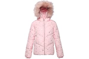 Rokka&Rolla Girls' Heavyweight Puffer Jacket Quilted Winter Coat with Hooded Faux Fur