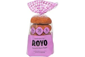 DINAS CONFECTIONERY Bagel Keto-Friendly Fresh Bagels (Cinnamon Raisin - 6 Bagels) High Fiber, Low Calorie, Low Carb, Vegan, Kosher Certified