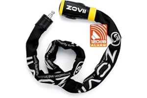 Solid Alarm Chain Lock Series ZCL8-120 - 120 db Alarm, Nylon Cover, Anti-Drill, Corrosion Resistant, Anti-Theft, Cut Resistan