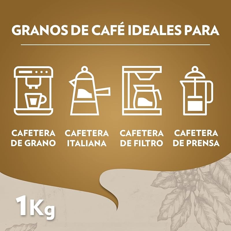 , Qualità Oro, Café en Grano Natural, 1 kg
