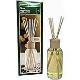 Hosley Reed Diffuser Set, 7.7 oz Clove Peppermint Scented Diffuser with Sticks Home Fragrance Reed Diffuser for Bathroom Shelf Decor for Weddings, Spa, Reiki, Meditation