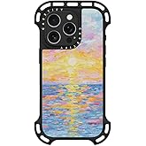 CASETiFY Ultra Bounce Case for iPhone 16 Pro [Shockproof / 32.8 ft. 10X Military Grade Drop Protection/Compatible with Magsafe] - Frosted Sunset - Clear Black