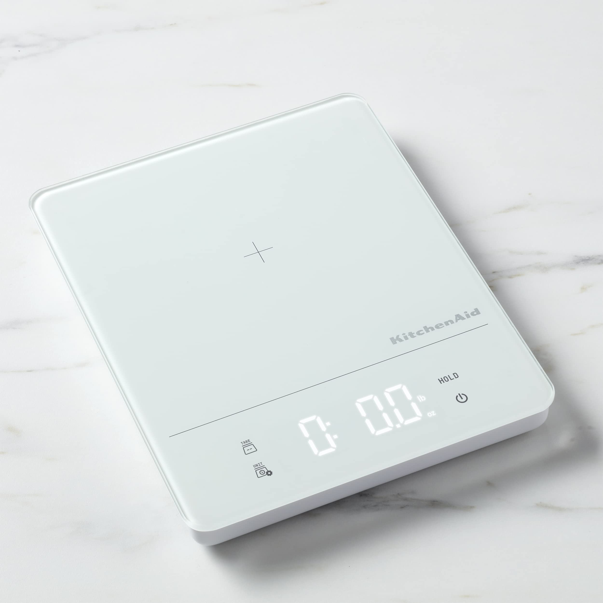 KitchenAid KQ913 Digital Waterproof (IPx7) Kitchen and Food Scale, LED readout, 11 Pound Max Capacity, White