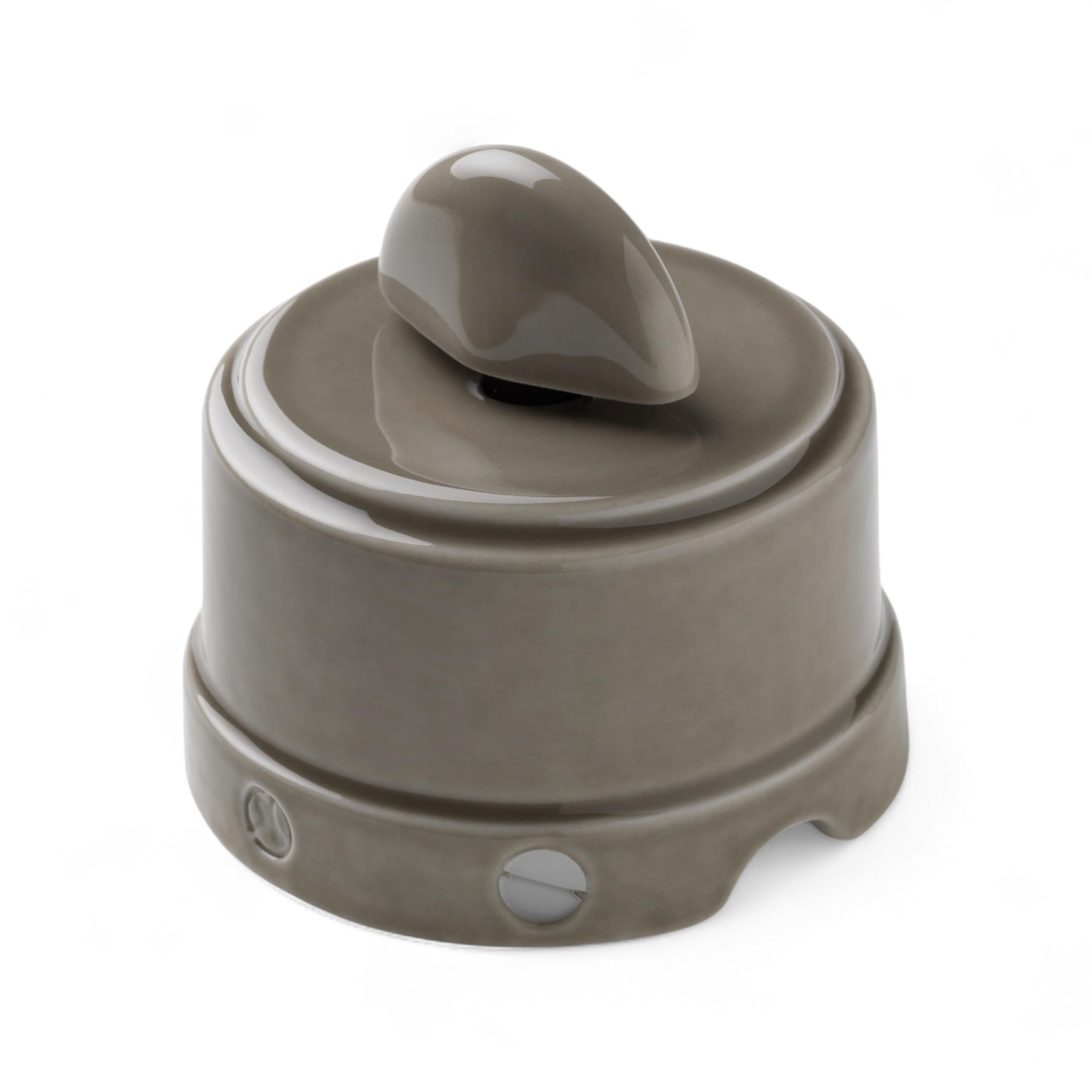 Belle ÉPOQUE Vintage Style Rotary Switch/Diverter for Installation with Textile Cable - Fine China - Glossy Taupe